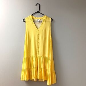 Nine West Yellow Ruffled Tiered Sundress